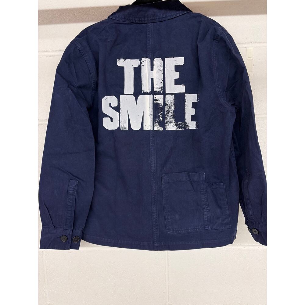 sz Small the smile band tour artist jones supply co canvas navy blue jacket coat
